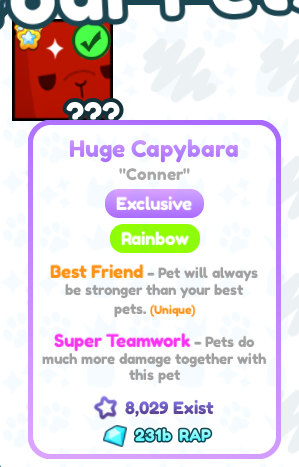 Pet Simulator X - Rainbow Huge Capybara giveaway! To enter: 1. Follow @CosmicValues 2. Like & Retweet 3. Comment your username 🎉Winner will be announced in 48 hours! #PetSimulatorX #PetSimX #Giveaway