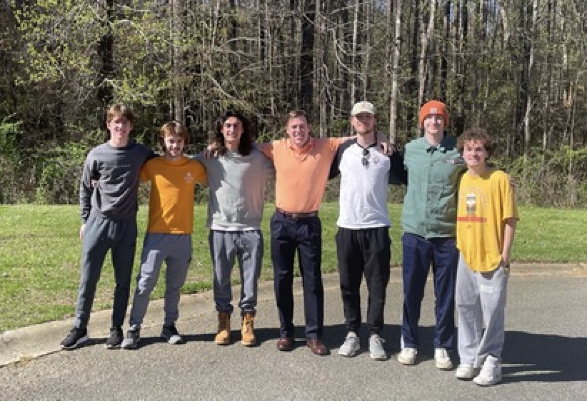 Elliot Garst (Aerospace Eng), Andrew Burke (Forestry), Ethan Wright (Mechanical Eng), Mathias Guthrie (Computer Eng), Elijah Matthews (Civil Eng), and Robert Dawson (Physical Therapy) ponder how their team quest for excellence impacts their ability to achieve their new endeavors.