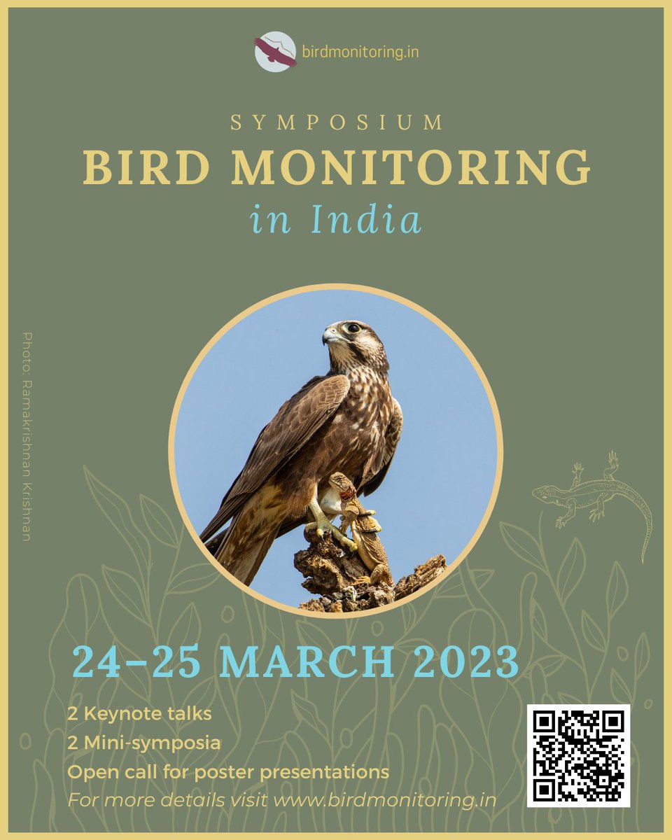 Application deadline for poster presentation extended to 8 March 2023! The poster entries are not related to the themes of the mini-symposia. birdmonitoring.in/submit-applica…
#birdmonitoring #indianbirds #birdmonitoringindia2023 #birdresearch