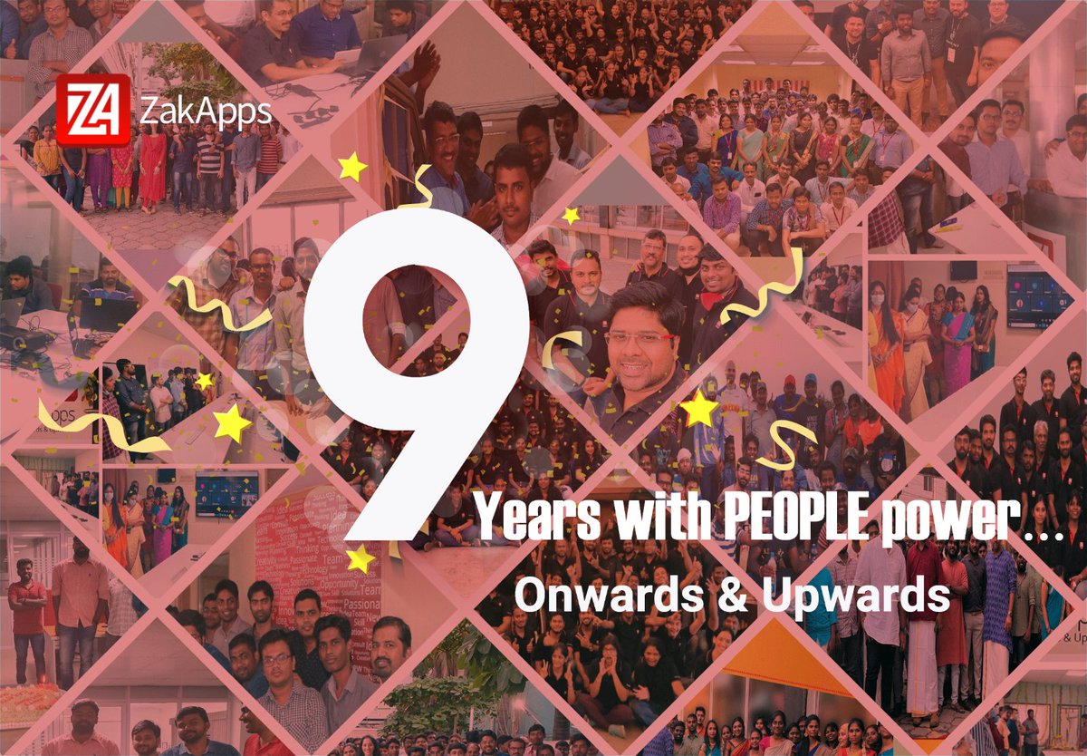 ZakApps_Ind's tweet photo. ZakApps group has completed 9 years and many thanks to all the team members who made it happen and thanks to our esteemed clients. Our prime focus is on "People" and their development. We dedicate this anniversary to the lovely team members of ZakApps,  Moonbow and IXFocus https://t.co/tnctyYch2s
