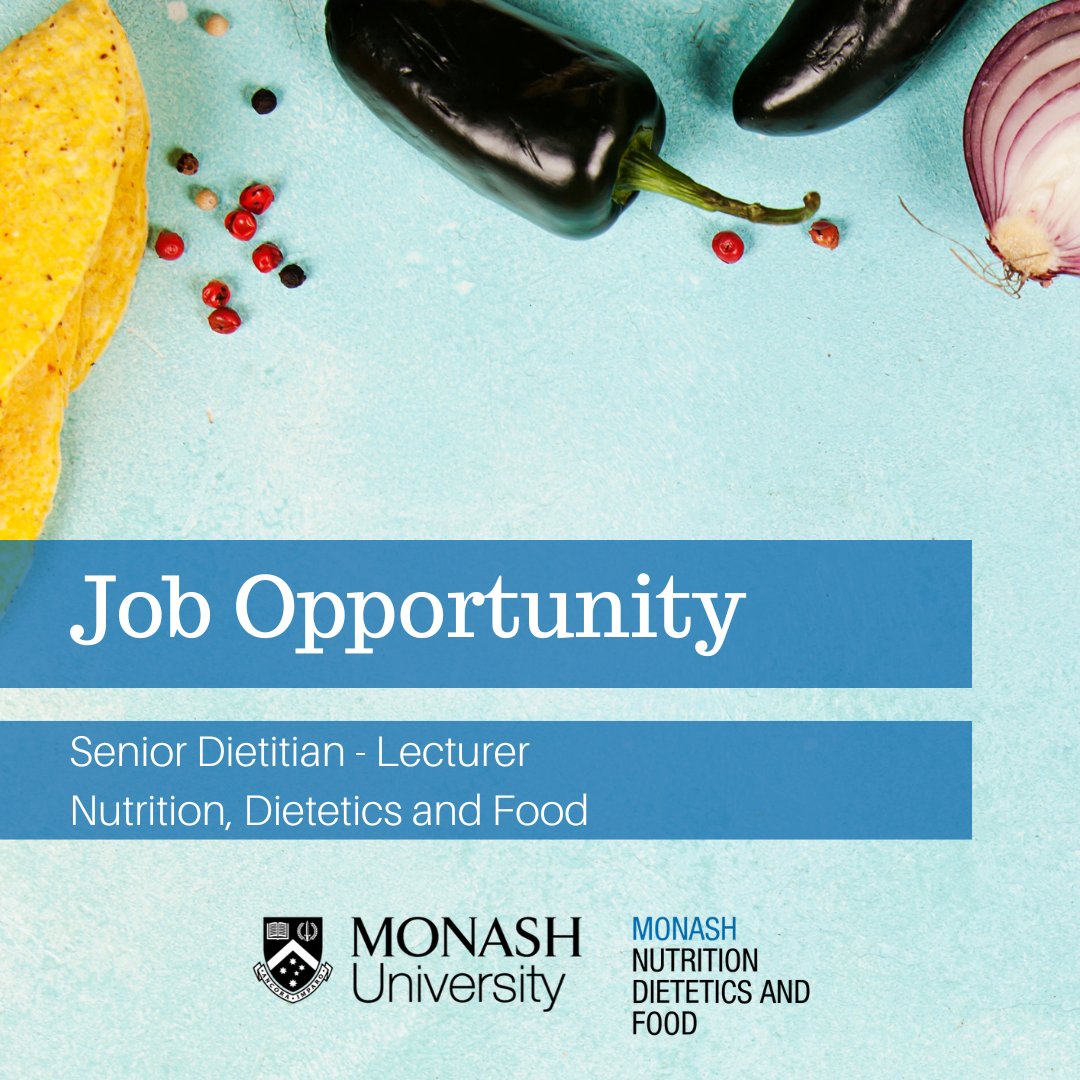 📢 Join <a href="/MonashNutrition/">Monash Nutrition</a>!
This temp part-time level B or C teaching and research role is suitable for someone with a PhD or working towards one.
The person will work <a href="/MonashNutrition/">Monash Nutrition</a> although employed by Eastern Health.

App close 15 Mar 2023
Apply now👉ow.ly/AXk650N9fUy