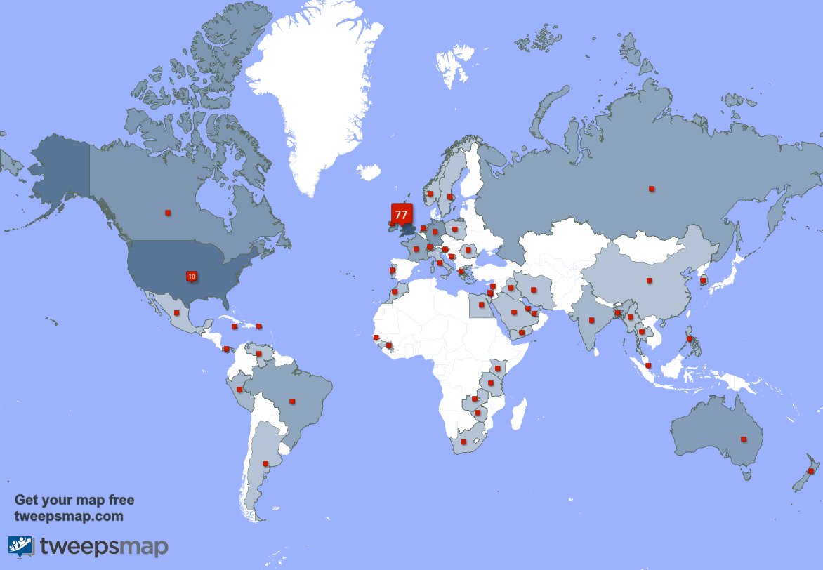 I have 3 new followers from UK. 🇬🇧, and more last week. See tweepsmap.com/!Resist_dwp