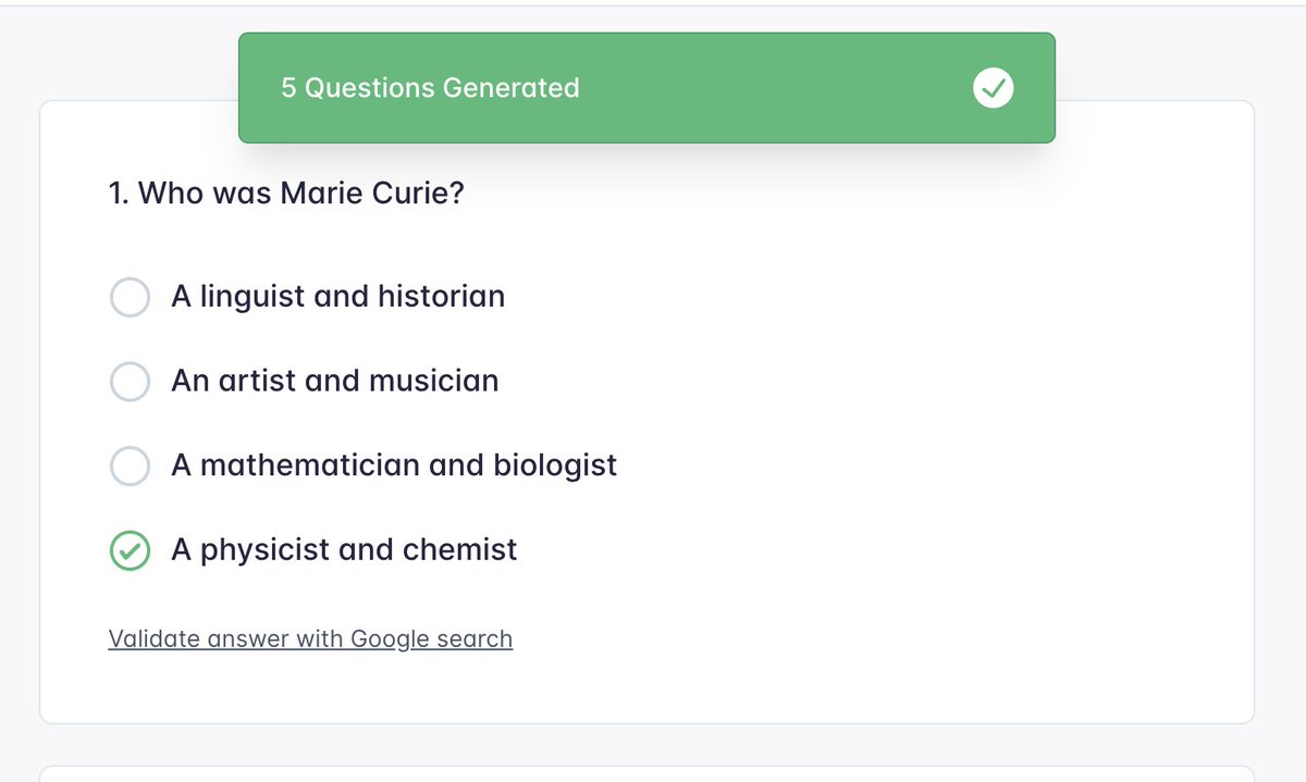 edTechEvans's tweet photo. And another one, https://t.co/VRtYkf9sX5.

In a matter of minutes, I was able to create a multiple-choice quiz, exported to Google Forms, and shared in Google Classroom.

🤔 Chose quiz type.
🧑🏻‍🎓 Student age.
🧑🏻‍🏫 Chose Topic.
💌 Share quiz

#edTech #AI #ArtificialIntelligence https://t.co/ykoTelNU4T