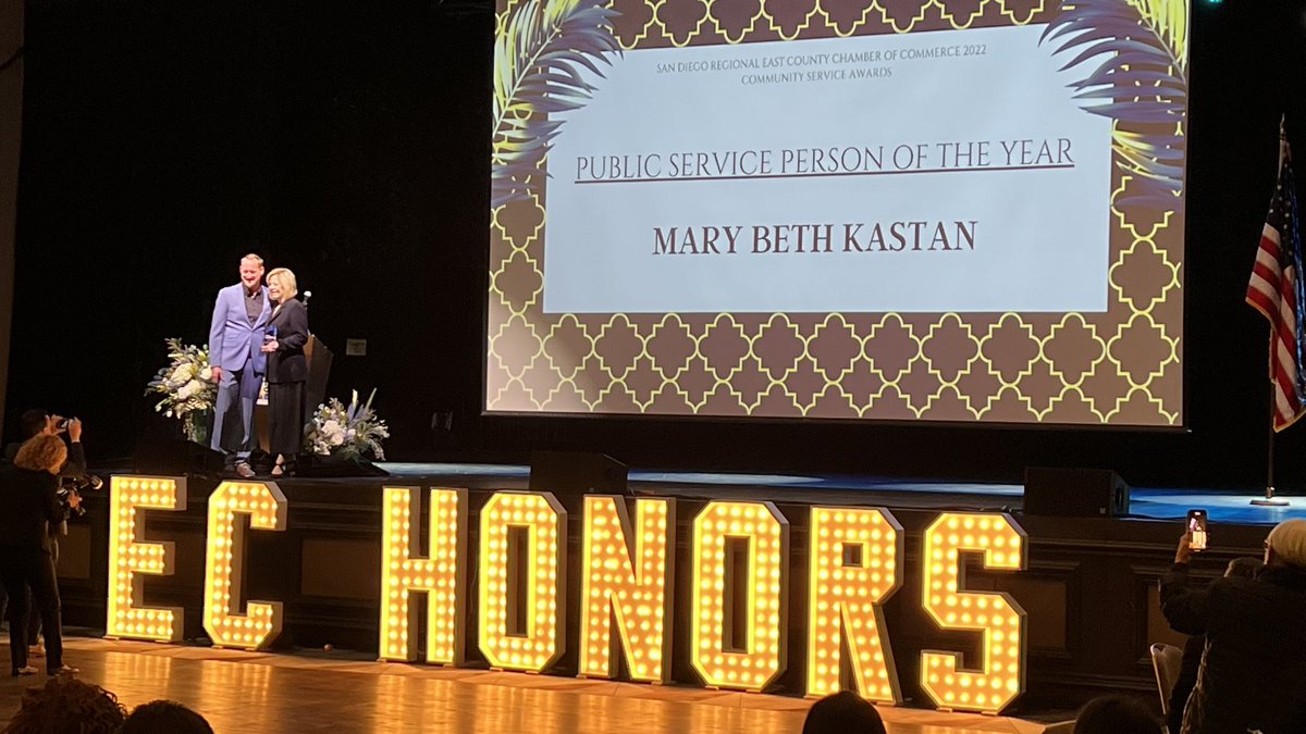 The <a href="/sdeccc/">SDEastCountyChamber</a>’s Public Service Person of the Year is #guhsd Superintendent Mary Beth Kastan!