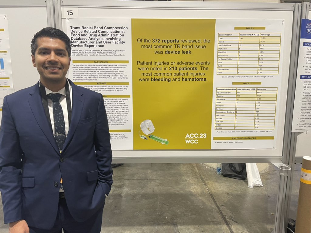 ⭐️ fellow @DRBAHLER with his poster presentation on TR band complications @DrSubratDas @TanyaSh112 @WMCCardsFellows