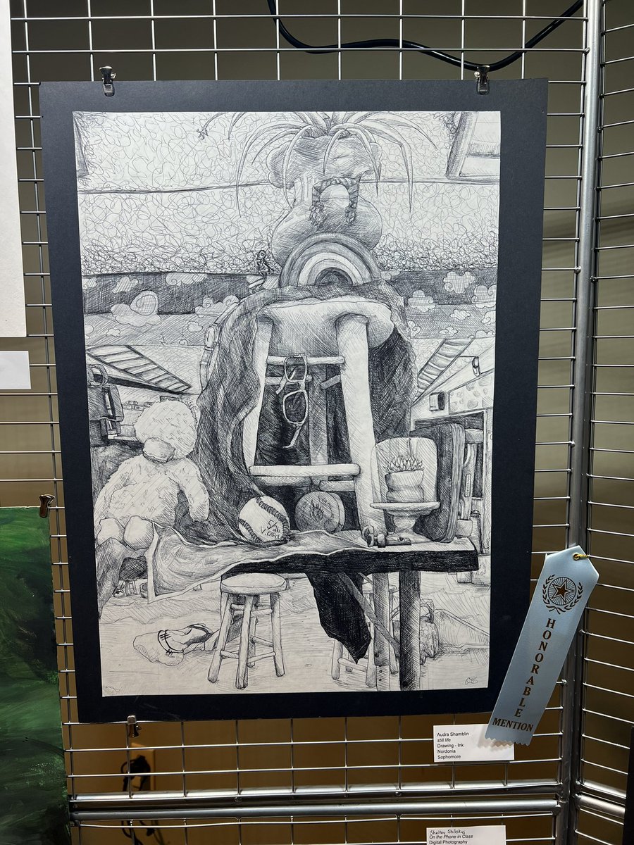 On, 3/2 Ella Garcia and Audra Shamblin won 3rd place &amp; HM at Door #2’s Student Art Exhibit. Ella Garcia’s “Trash Art” investigates the affects of human choice on the environment. Audra’s “Still Life” was created using objects chosen to represent her past, present and future self.