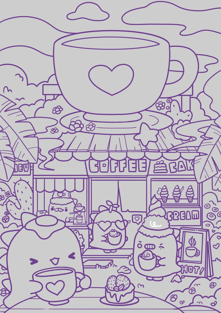 My entry for #GMcafeArtComp <a href="/gmcafeNFT/">Good Morning Café 🐮☕️</a> 
Hope yall enjoy it!! 😊
