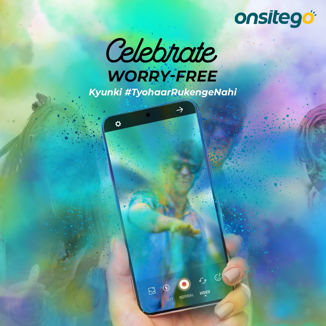 Get coverage from those oops & Doston-ki-masti moments on Holi! With our spills and drops plans, accidental splashes and drops are covered so you can celebrate worry-free. #TyohaarRukengeNahi #HappyHoli #OnsitegoHaiNaa