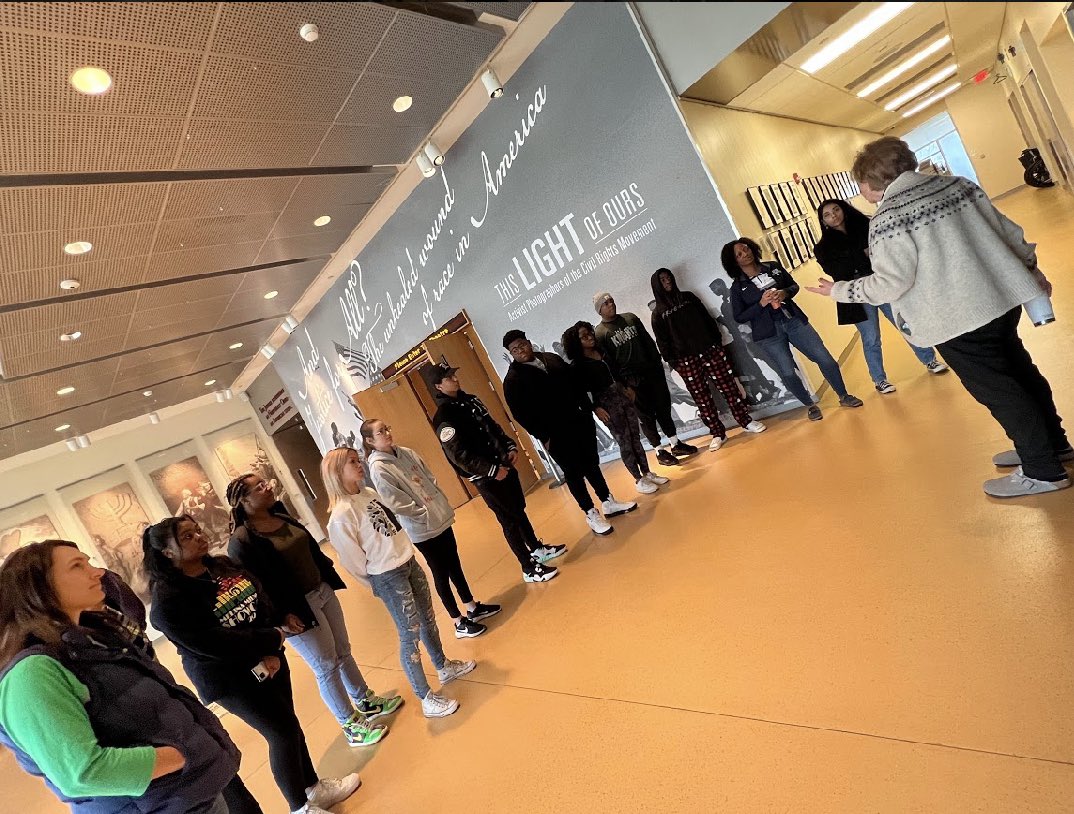 VisualArtsNHS's tweet photo. The NHS Kaleidoscope Group visited the Maltz Museum in Beachwood on Friday, March 3rd to see the exhibit “The Light of Ours”, which was creating using the photos of seven activist photographers during the Civil Rights Movement. https://t.co/qyOxXoYGMb