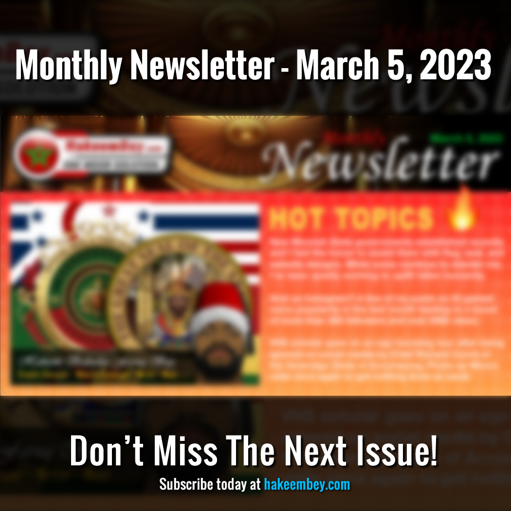 If you missed today's #newsletter, slap yourself. Then go and subscribe to receive next month's issue free. #Moor #Moors #Moorish #MoorishNews #News #MonthlyNewsletter #HakeemBey