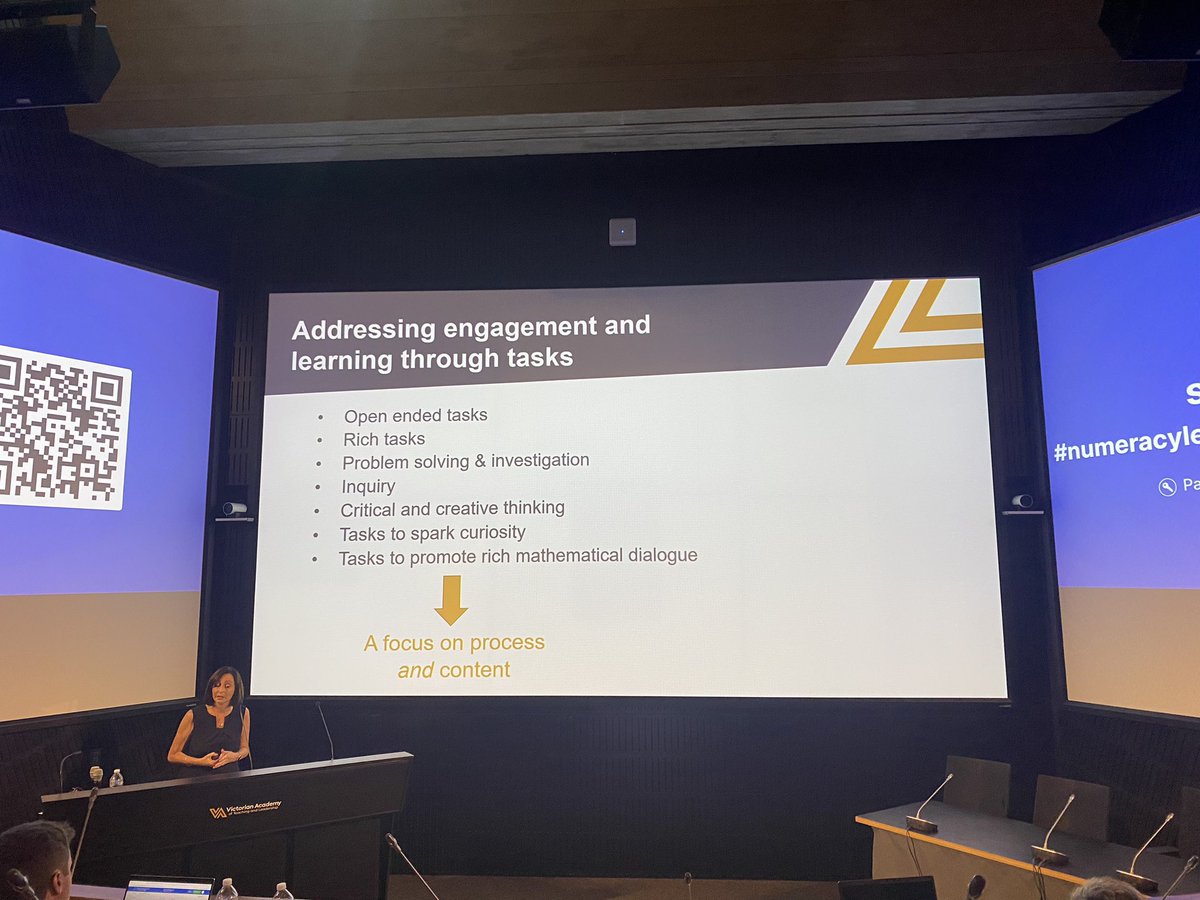 sime11's tweet photo. A terrific thought provoking session with @attard_c about mathematics, middle years and engagement @AcademyVIC #numeracyleadersummit https://t.co/kiDeh8NIuA
