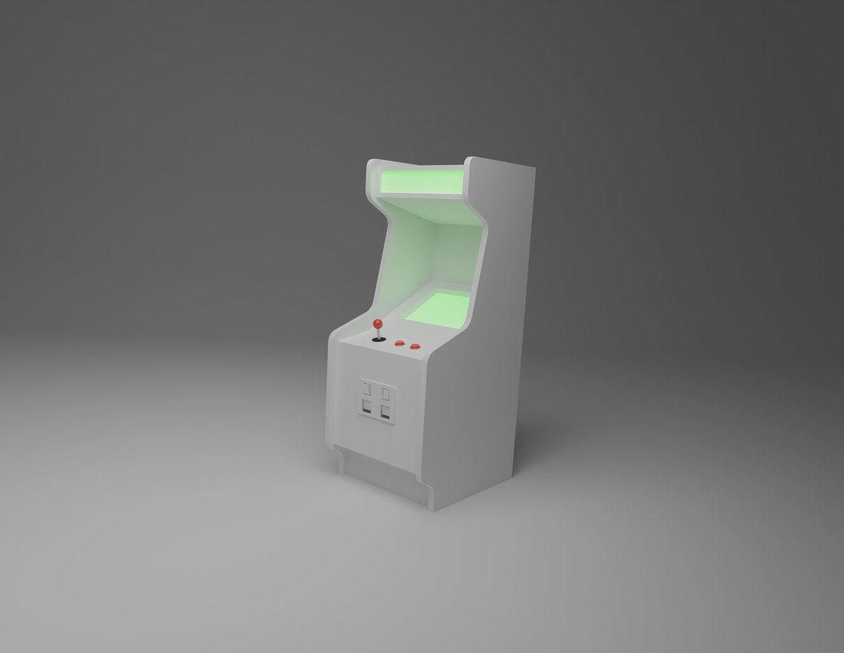 mindsize's tweet image. The next arcade cabinet in our arcade project.

#b3d #Blender3d