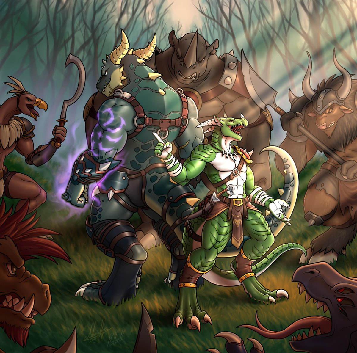 Gullax_Lusar's tweet photo. 🖼 by Rollwulf and GrowingDragon.

Gullax and Skaar are beset upon by bandits. The bandits seem unaware of the reputation of their seemingly cornered prey, and Skaar attempts to warn the bandits. They don't appear to listen. Their loss. https://t.co/LnU5X8nK9e