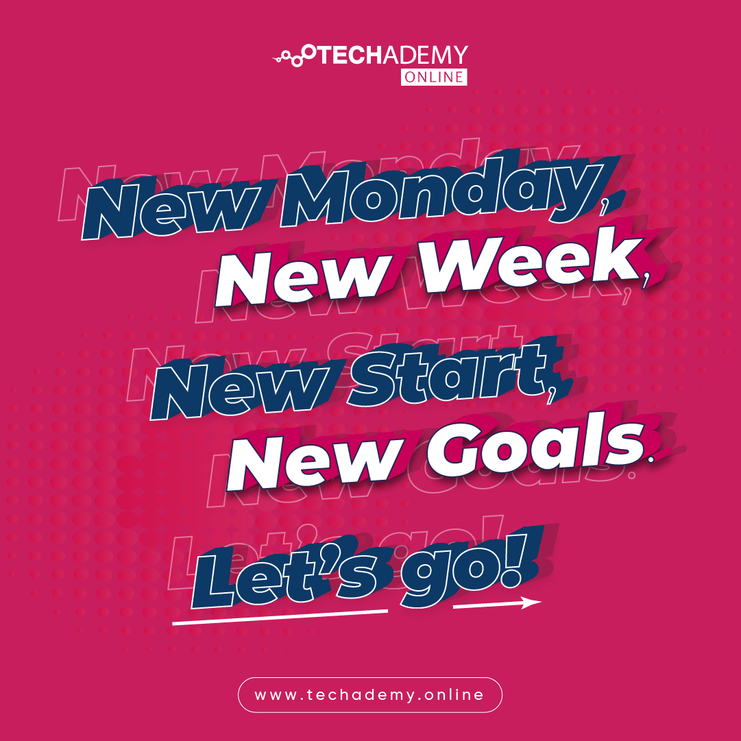 Get determine to make a new beginning this Monday. 
Enroll for trending tech courses and curated Learning Paths on Techademy.Online 

#newgoals #newbegining #newweek #newday #tech #techcourses #learning #techtrends #learnnewskills #newskills