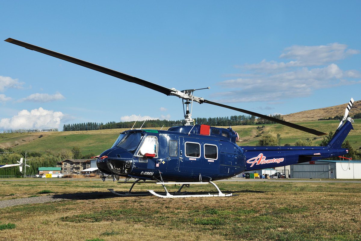 C-GREU | 1968 Bell 205A-1 (sn 30011) | Advantage Helicopters Inc, Vernon, BC - Canada | Photo taken 2014-09-04 by Marcel Siegenthaler at Vernon Airport, BC - Canada (YVK / CYVK) #helicopter #bell205 #avgeek #aviator