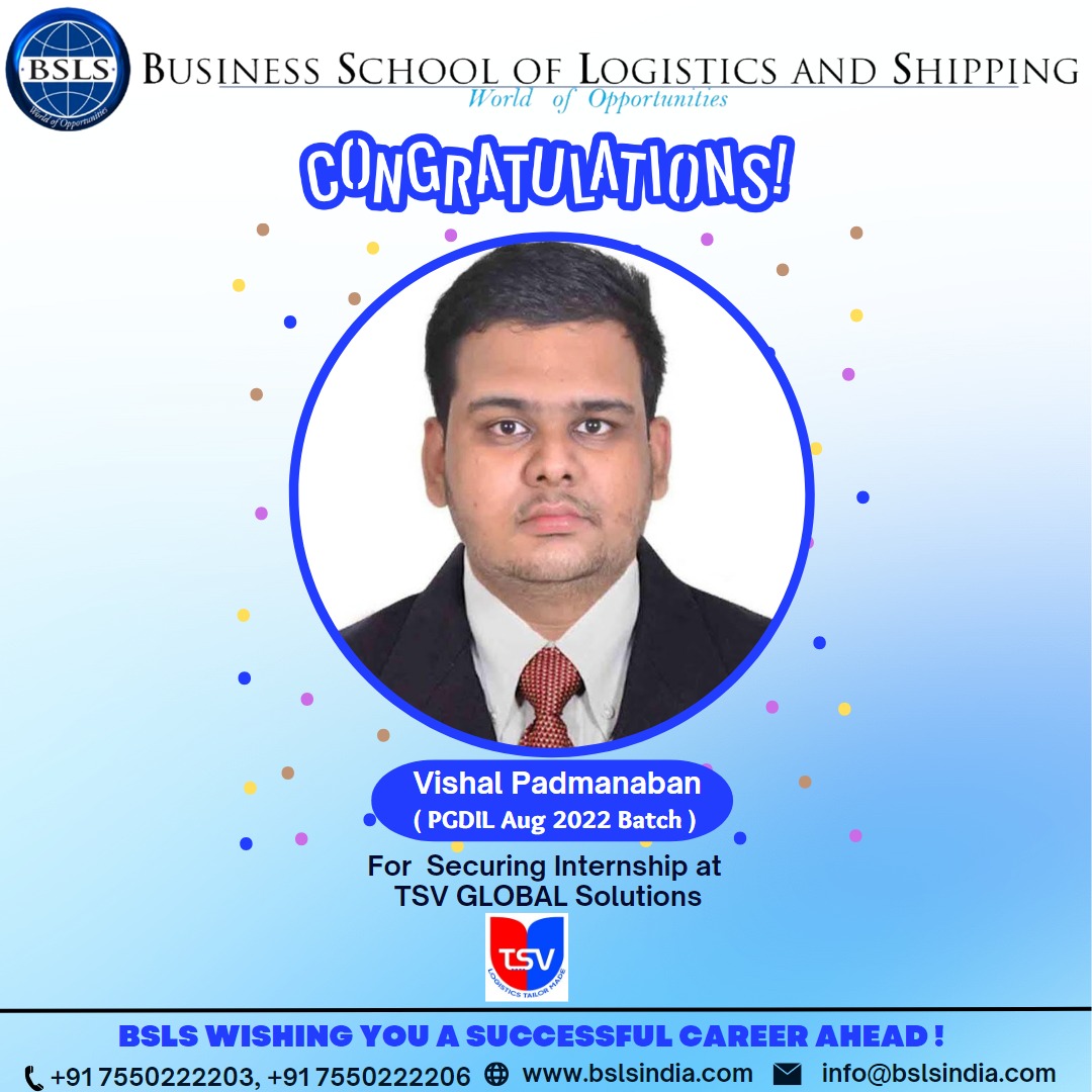 bslsindia08's tweet photo. Congratulations! We are extremely proud &amp; elated of our Student Vishal for securing an Internship at TSV Global Solutions. BSLS wishes you a successful career ahead!!
We sincerely thank @tsv_global_solutions
#bslsindia #logisticseducation #assuredplacement #tsvglobal https://t.co/ypgJ3Ziprn