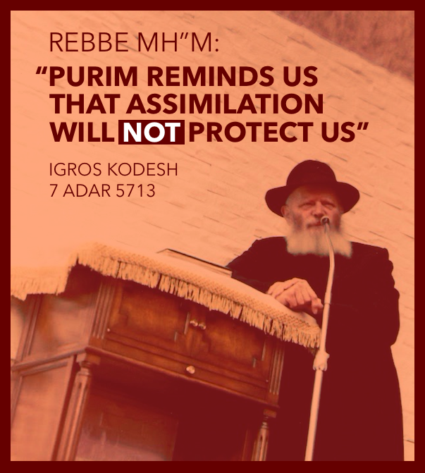 HawkRivet's tweet photo. The Lubavitcher Rebbe MH"M: "Purim reminds us that assimilation will not protect us" - Igros Kodesh 7 Adar 5713
#Purim #Chabad #Chassidus #Moshiach #Israel #Judaism #Mashiach #Tanya #FastofEsther #QueenEsther https://t.co/FSJsLuFBEo