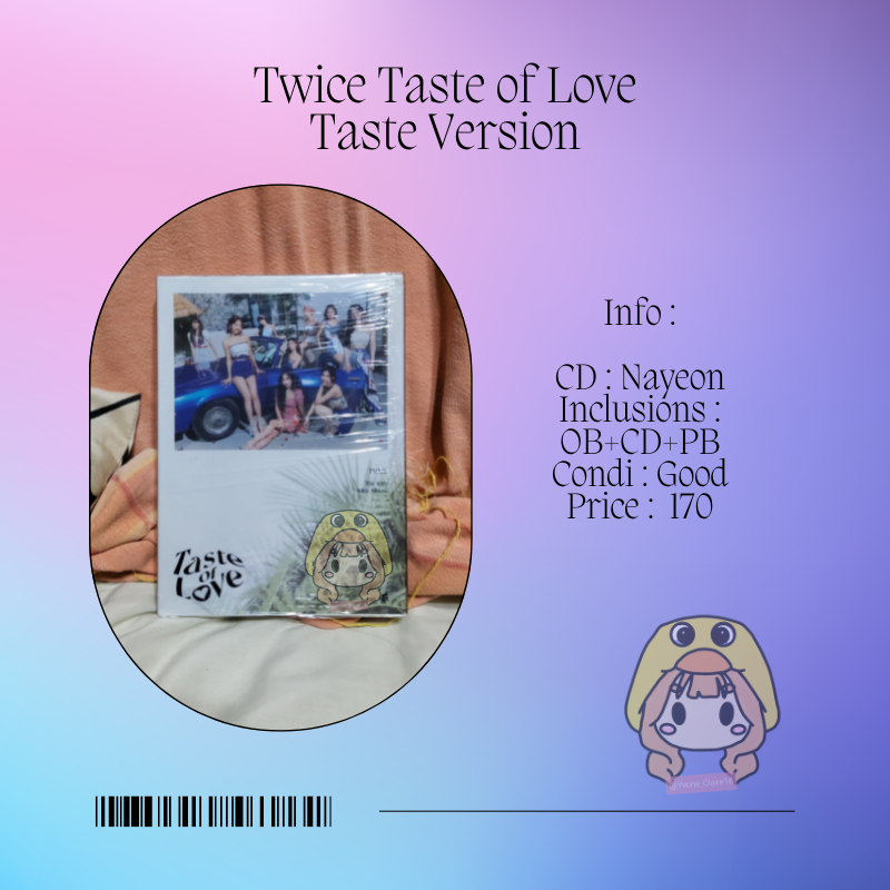 Yvone_Claire16's tweet photo. Wts lfb
• Twice Taste Of Love Unsealed Albums
✨ Taste Version
   - 180 pesos if DOP
   - 170 pesos if PAYO
✨ Fallen Version
   - 160 pesos if DOP
   - 150 pesos if PAYO
✨ In Love Version
   - 160 pesos if DOP
   - 150 pesos if PAYO
✨ Unsealed set 480 pesos
all deets below https://t.co/4Z1AzlKbPU