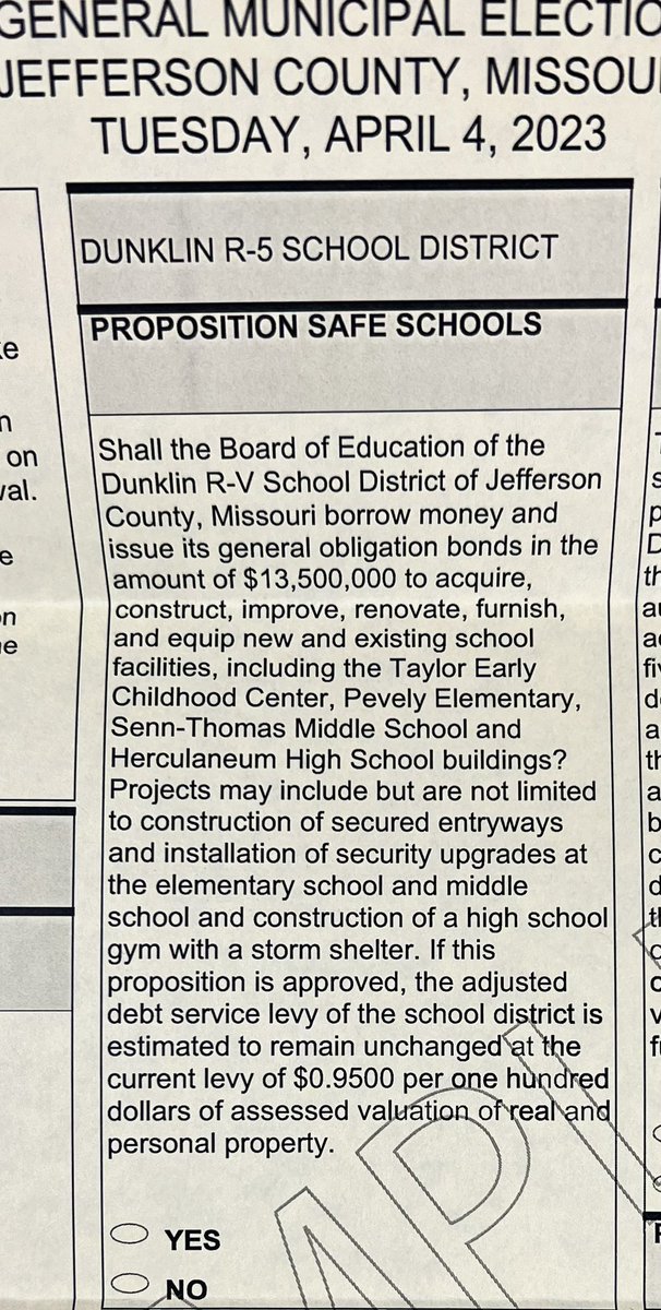 Here is the official ballot language. #sameratebetterschools