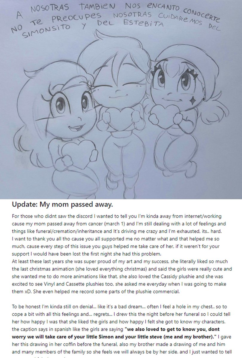 SaymanArt's tweet image. My mom passed away from cancer. I just feel the need to tell you guys why I've been away from internet and I've been dealing with a lot of regrets/bad feelings, arranging funeral/ its exhausting, I hope I can be back soon.