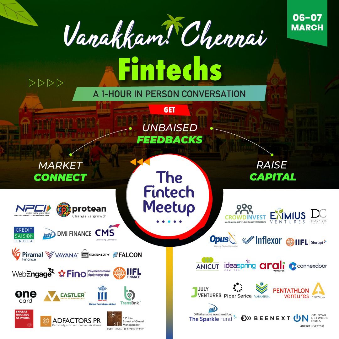 AnicutF's tweet photo. #FintechYatra is in Chennai for the next few days!  #FintechYatra is a 10,000 km-long journey across India to catalyse India's fintech ecosystem by having conversations with over 400+ fintech startups.

#Fintech #startups #meetup #entrepreneur #venturecapital #networking https://t.co/TMuHXtWnqn