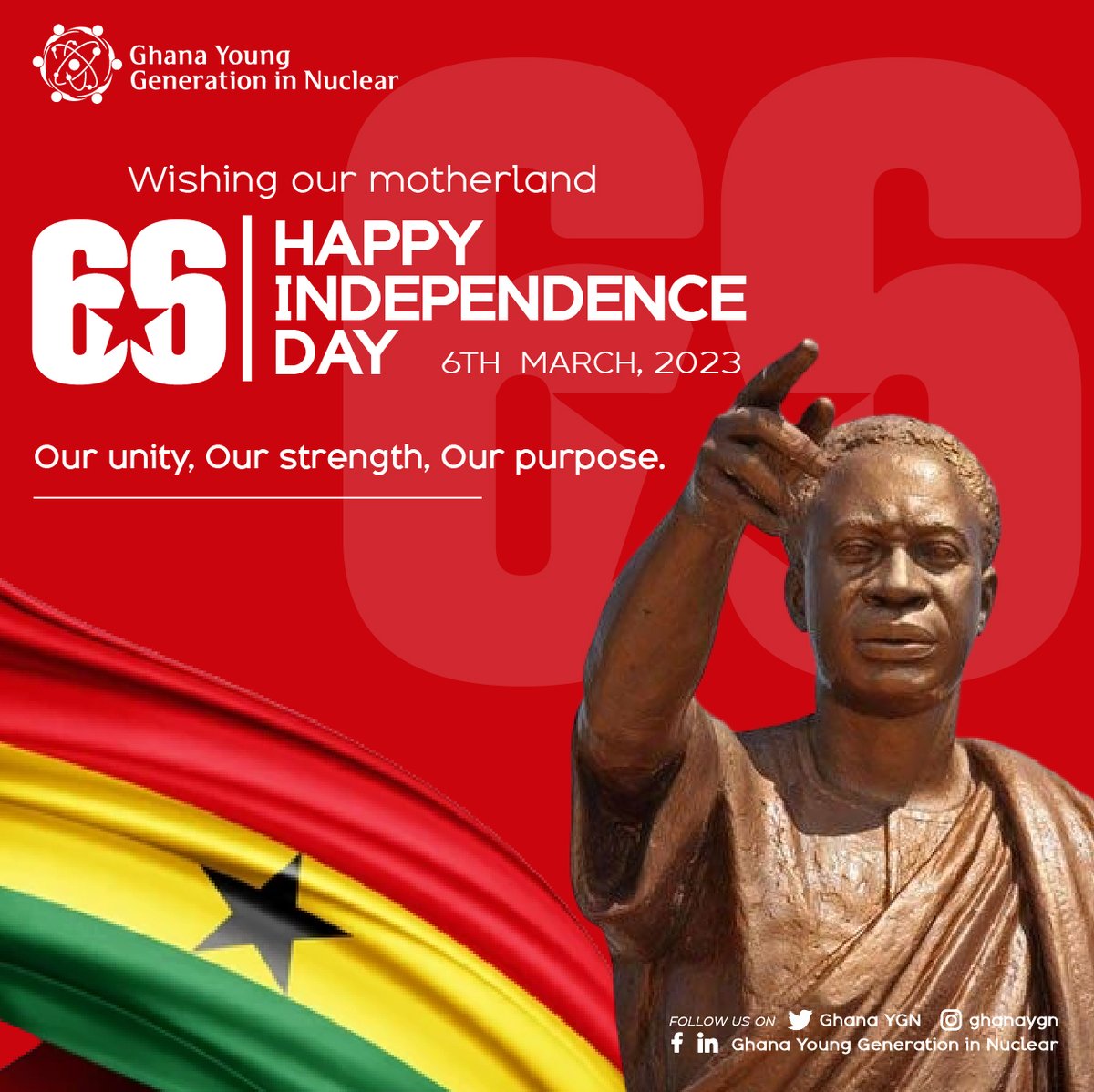 Heroes remain iconic figures through their reverence, patriotism and loyalty. 
The nation's progress of today and future growth is made possible by the foundation they built with great sacrifice. 
Celebrating freedom today &amp; Working towards a better Ghana 💪
#GhYGN
#AYGN
#Nu🌍a