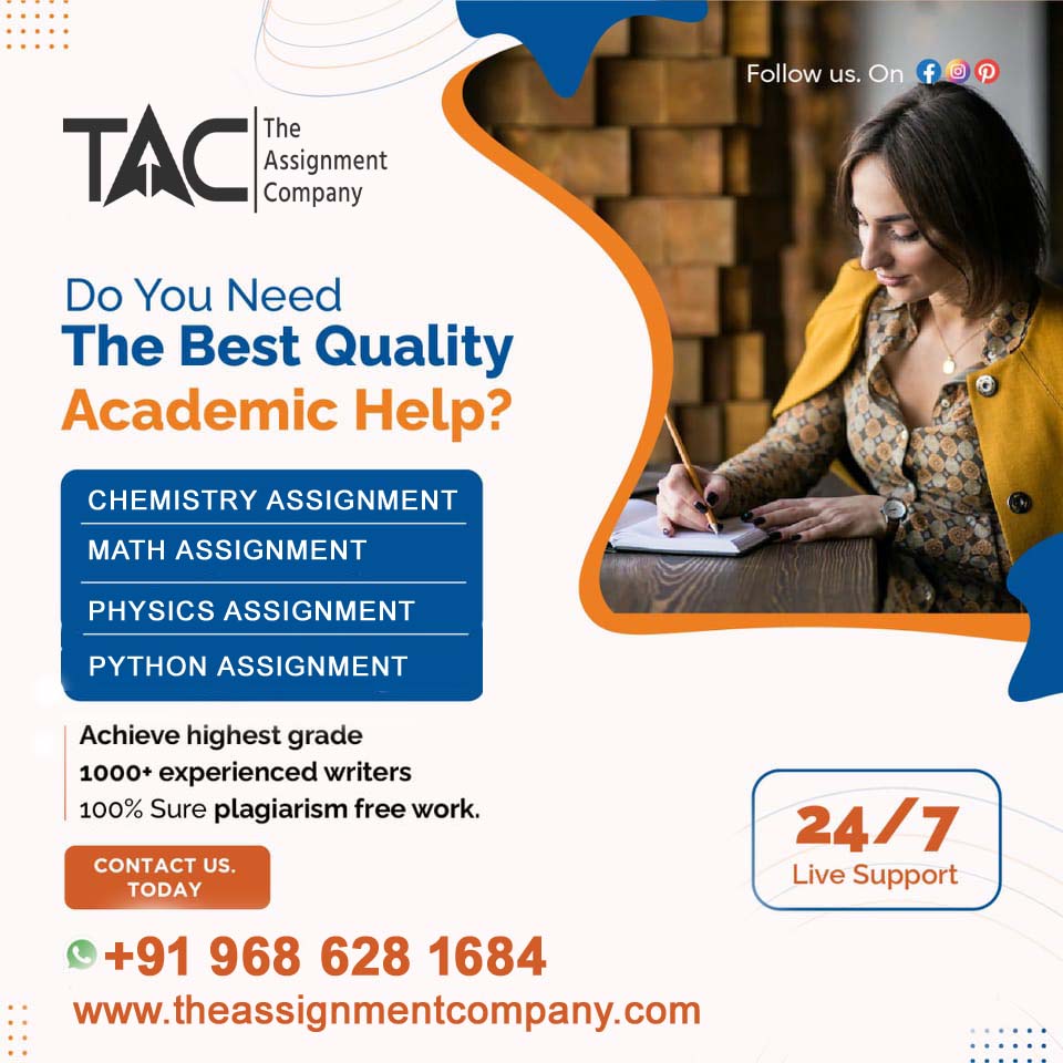 justin_lyke's tweet image. The Assignment Company always here to help you in getting your assignment or any content related issues.
Contact us
Website - theassignmentcompany.com
#management #physicsassignment #chemistryassignment #mathassignments #pythonassignment #cassignment
#ukassignmenthelp