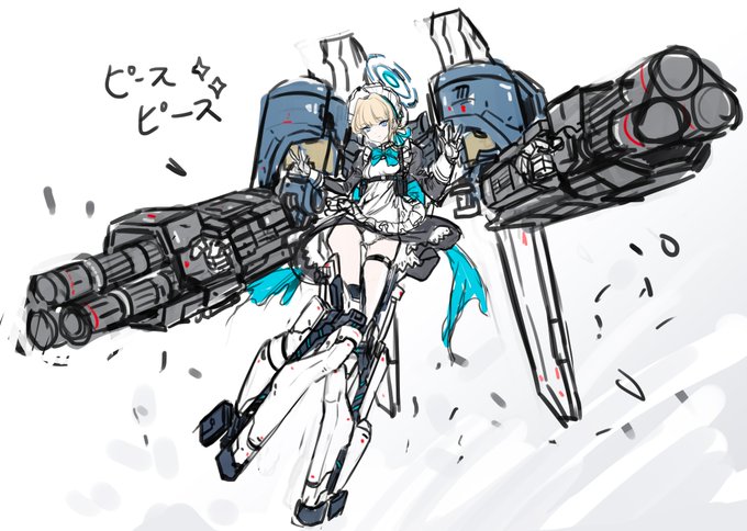 トキ·アビ·エシュフ·モード✌️✨✨次に描くべき絵をスケッチしてみた。 完成までまた頑張ります!!   #ブルアカ 