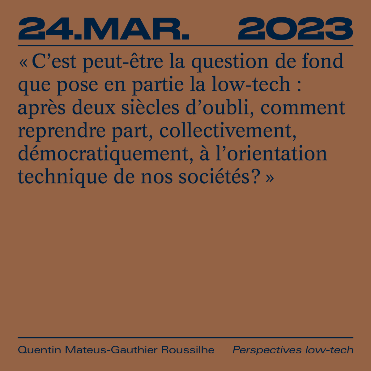 "Perspectives low-tech" de <a href="/MateusQuentin/">Quentin Mateus</a>  et Gauthier Roussilhe, en librairie le 24 mars !

Plus d'infos ici : editionsdivergences.com/livre/perspect…