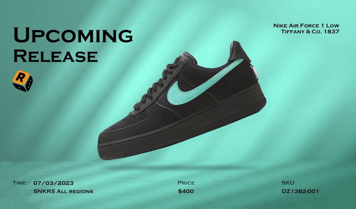 Rafflehub 1.0  Restock 📢

Tiffany &amp; Co x Nike AF1 is dropping tomorrow 👀 Want to get involved?  Mark the times below!

⏲️Restock Time: 06/03 9:30PM ( In 3 hours)
🌋Restock Server: discord.gg/XGNe4JnVUe

And!! To win a Key by
1⃣ RT &amp; Like
2⃣ Join our restock server