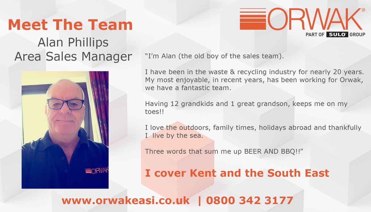 Meet The Team
Meet Alan Phillips.
We don't know how Alan has time to work with so many grand kids but we are glad he does.
Covering the whole of #Kent and the #SouthEast Alan is your man to save you time, space and money on your waste and recycling.
orwakeasi.co.uk/contact-us/