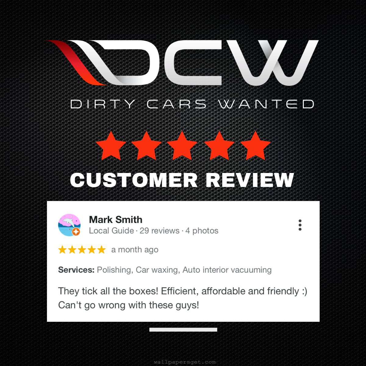 Easing ourselves into a new week with another stellar customer review to put a smile on the team's face.