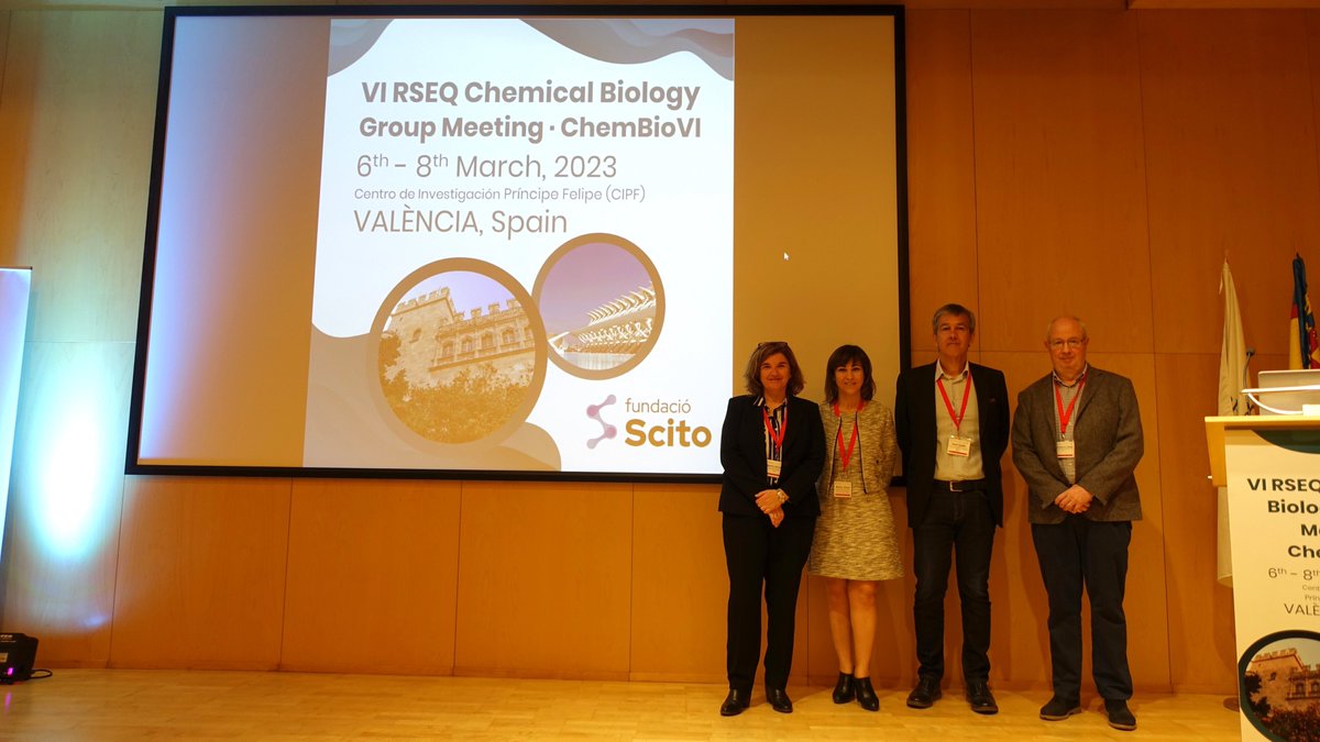 ChemBioVI (@chembiovi) on Twitter photo 🔥 The meeting VI RSEQ Chemical Biology Group Meeting #ChemBioVI is on! Organizers welcome the attendees to València, Spain.
<a href="/MariaJVicent1/">Maria J. Vicent</a> <a href="/InakiTunon/">Iñaki Tuñón</a> @BeatriuEscuder Ramón Martinez Mañes
🔗 More info about the conference here: chembio.scito.org 🔥 The meeting VI RSEQ Chemical Biology Group Meeting #ChemBioVI is on! Organizers welcome the attendees to València, Spain.
<a href="/MariaJVicent1/">Maria J. Vicent</a> <a href="/InakiTunon/">Iñaki Tuñón</a> @BeatriuEscuder Ramón Martinez Mañes
🔗 More info about the conference here: chembio.scito.org