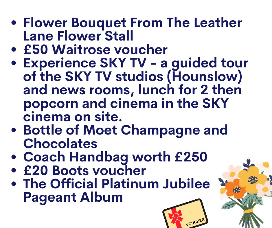 Enter our #MothersDay raffle to be in the chance of winning prizes kindly donated by the #camden community! To enter: ☎️Call us on 02078 314928 🛍️Visit us in our boutique at 53 Leather Lane, London, EC1N 7TJ