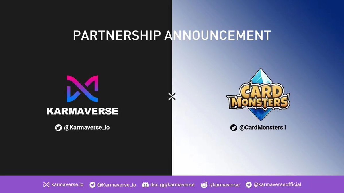 Card Monsters (@cardmonsters1) on Twitter photo 👏We are happy to announce a strategic partnership with <a href="/Karmaverse_io/">KarmaVerse</a>
👾The KARMAVERSE is a metaverse containing the game worlds of all the games we have produced so far, and includes toolboxes for the community to build similar games on our platform. 👏We are happy to announce a strategic partnership with <a href="/Karmaverse_io/">KarmaVerse</a>
👾The KARMAVERSE is a metaverse containing the game worlds of all the games we have produced so far, and includes toolboxes for the community to build similar games on our platform.