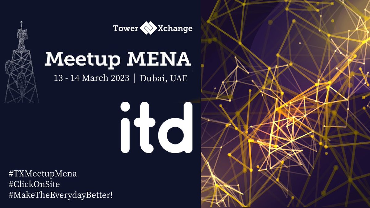 After an amazing #MWC23 in Barcelona (Spain), meet us at the TowerXchangeMeetup MENA in Dubai!
We are looking forward to seeing you next week at Le Meridien Hotel, #Dubai, #UAE to discuss the latest #telecom trends in #MENA.