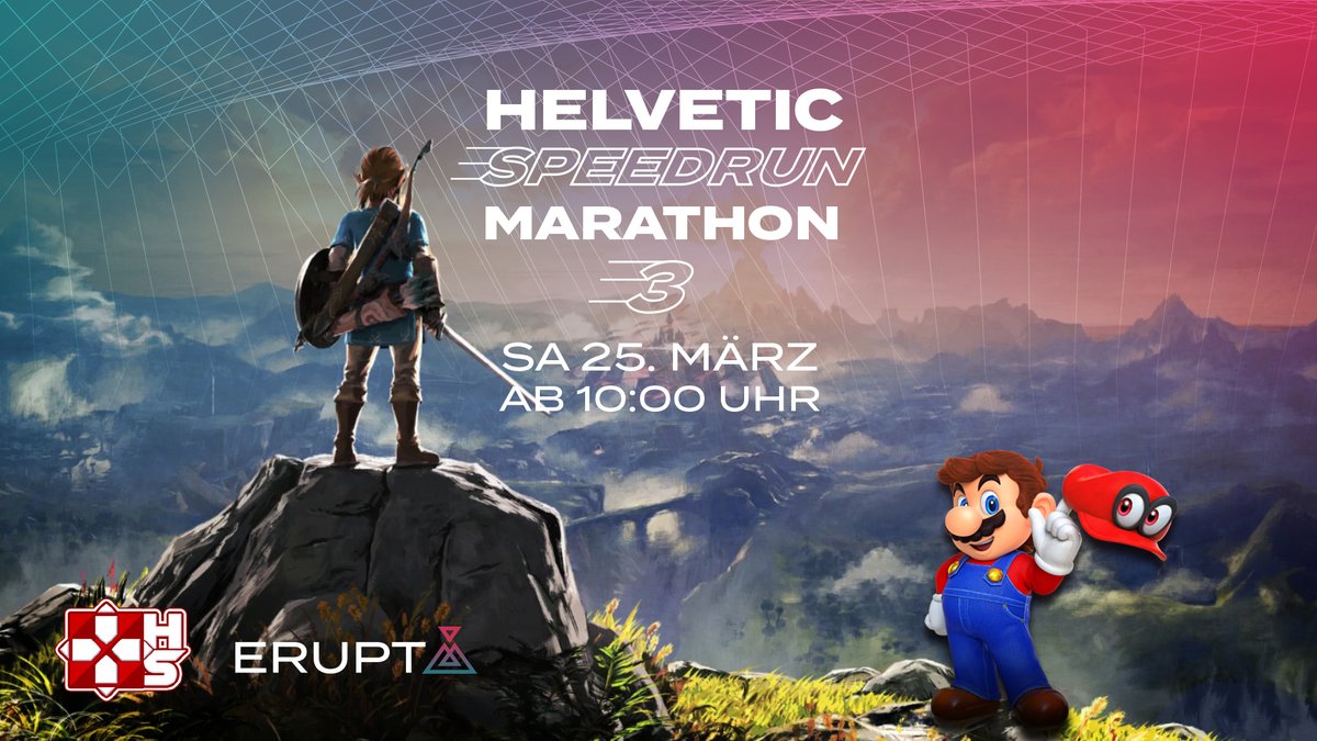 Got the Need for Speed? Am 25.3. findet die 3. Ausgabe des #HelveticSpeedrunMarathon bei uns in der Lounge statt!
🏃 Speedrun Challenges
🍿 Public Viewing der Runs
👥 Meetup mit der Schweizer Speedrun Community
🧝‍♂️ Games Wie Zelda: Breath of the Wild, Super Mario Odyssey uvm!