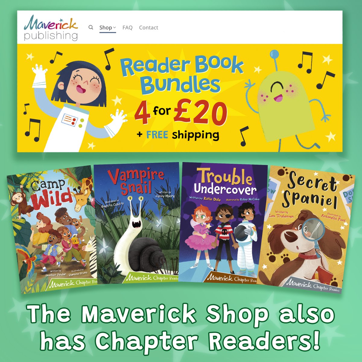 Create your own 4 book bundle for £20 on our web shop!

Our Chapter Readers are designed to bridge the gap between Early Readers and Junior Fiction. Plus they're loads of fun!

Make your bundle here! bit.ly/3ZzB3h8

#chapterreaders #maverickbooks #educational #booktwt