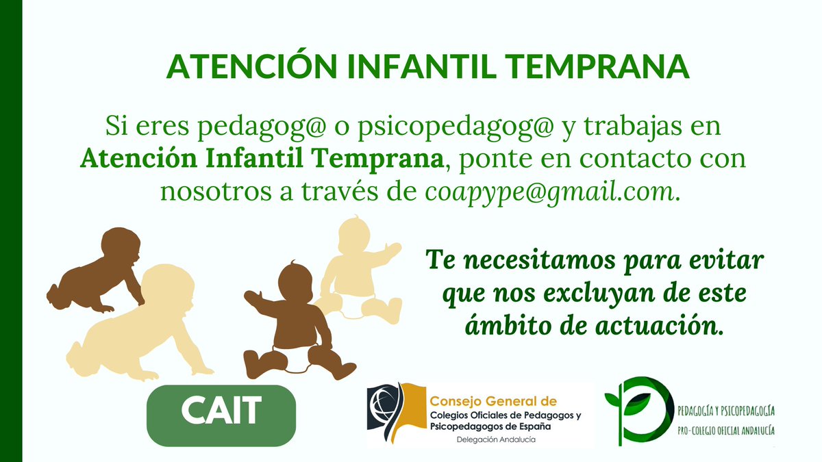 📣📣📣 ‼ ATENCIÓN ‼

#pedagogia #psicopedagogia #AtenciónTemprana #CAIT #coapype #JuntosSomosMasFuertes #PasionXPedagogia