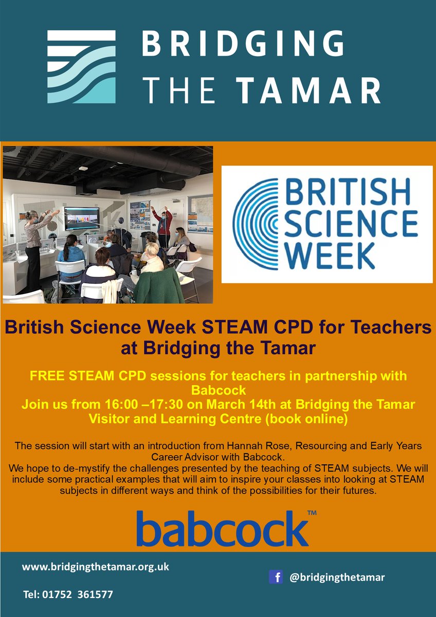 Free #CPD for #teachers next week at the Tamar Bridge for #Britshscienceweek @BritSciAssoc with Babcock bridgingthetamar.org.uk/events/