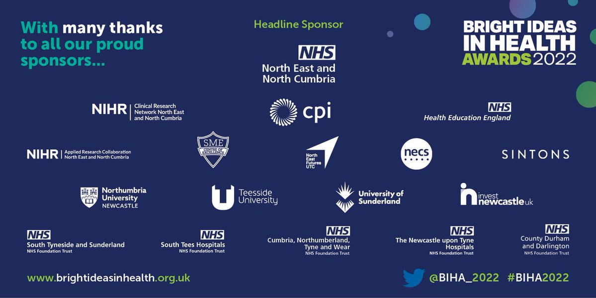 We’d like to say a big thank you to all our sponsors who are supporting this year's awards #BIHA2022

We're looking forward to celebrating all our amazing finalists on 23rd March ⬇️
brightideasinhealth.org.uk/finalists-2022/