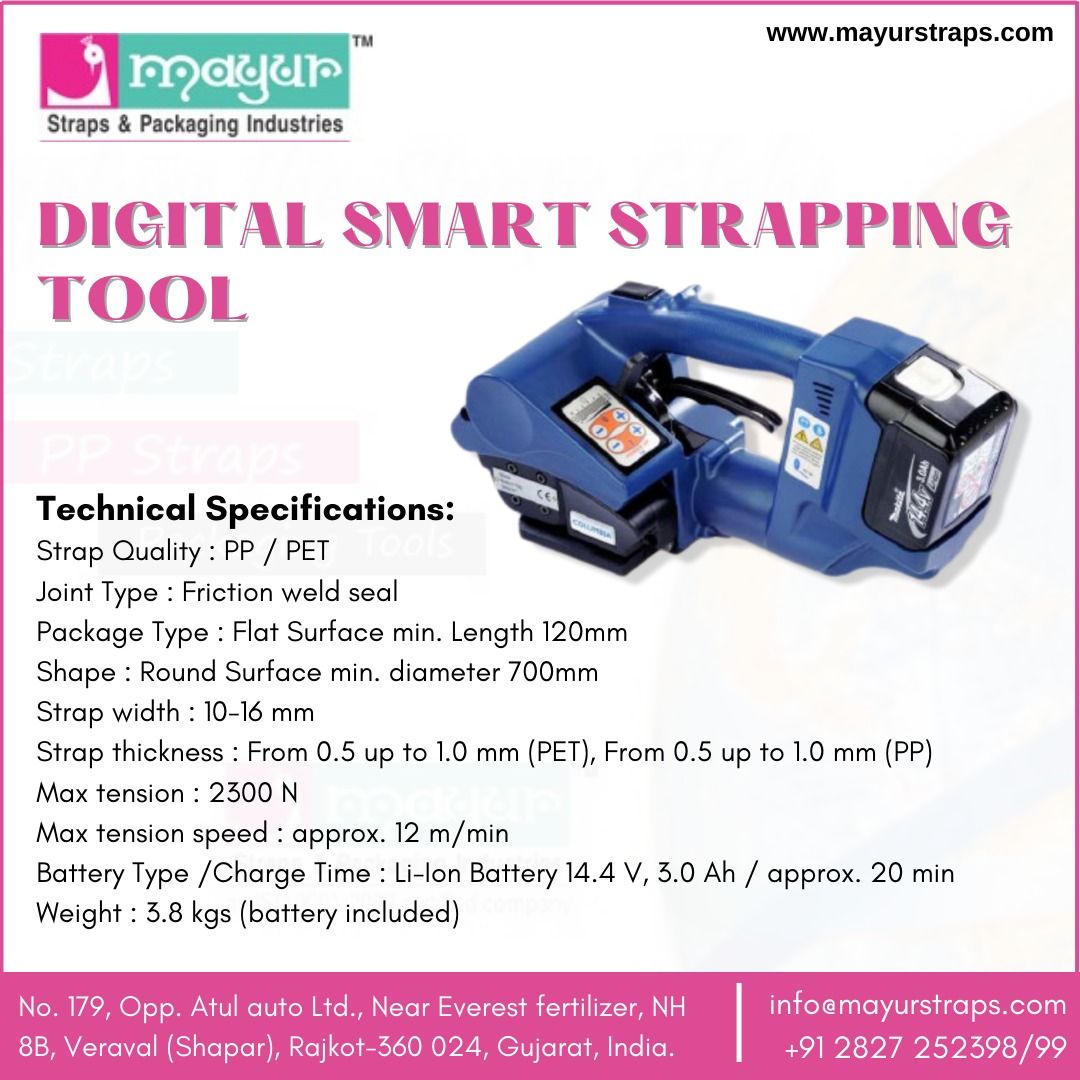 mayurstraps's tweet image. Strapping your items using pneumatics has never been easier
✔Visit: mayurstraps.com
 📞Call on 81286 83106 / 7567876004 
#PolyesterStrapping #Manufacturers #Exporters #mayurstraps #Strapping #tools #Pneumatic #tools #Rajkot #India #DigitalPowerStrapping