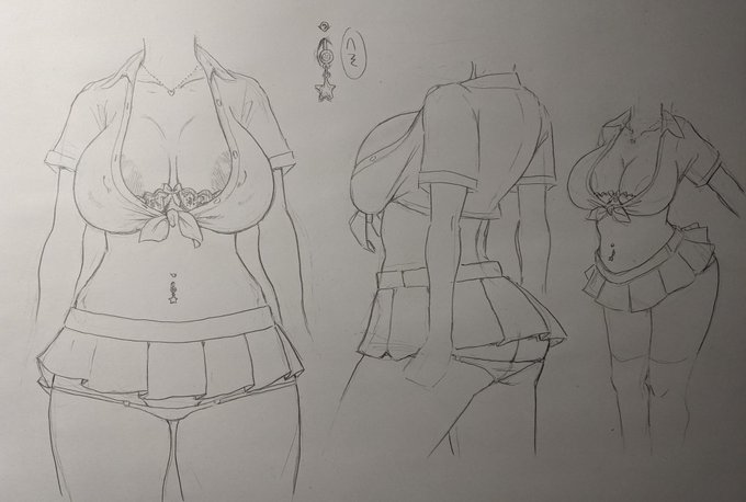 オープンバストブラとワイシャツ。 