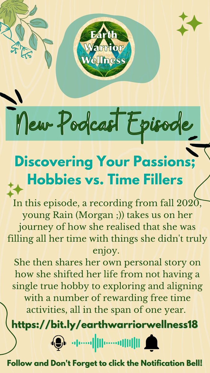 ourearthwarrior's tweet photo. Learn how to identify your true passions by distinguishing between hobbies and time fillers with Rain 🌧

Click here to listen to this week's episode: https://t.co/yEOod0cgP6 🌍🌞🌀

#wellnesspodcast #spiritualwellness #spiritualitypodcast https://t.co/bApWwecVJr