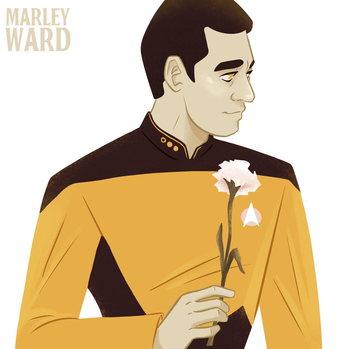 MarleyWard01's tweet photo. Hello twitter! some more #StarTrekFanart 😊 a lil Data before bed! #startrektng #StarTrekData https://t.co/x1mTM4slwr
