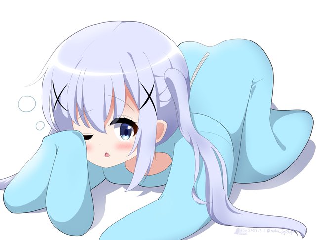 ちょっとお眠なチノちゃん🛏️💤#ごちうさ #gochiusa 