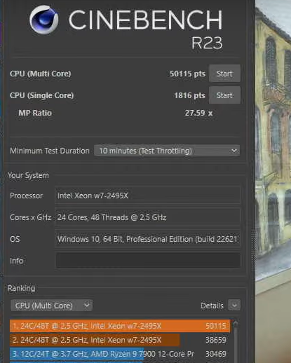 SkyJuice60's tweet photo. Overclocked 24c Sapphire Rapids
50k R23
Prime95 4.6GHz 630W 90°C (480mm rad)
ASUS W790-ACE https://t.co/GNVOmIGzr7