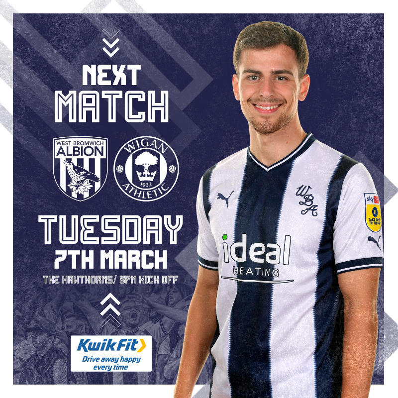 WBA's tweet photo. The Latics are up next. 💙🤍