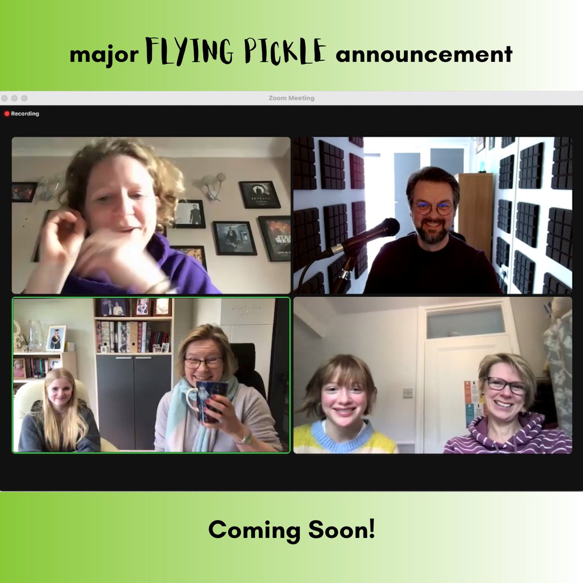 FlyingPickleUK's tweet photo. At Flying Pickle we are preparing a major announcement about our next big performance project!

Yesterday, we had a wonderful Zoom read through and we will be announcing the title and cast of the project very soon. Watch this space...

#flyingpickle #performingarts #theatre https://t.co/MUUS3YYeBP