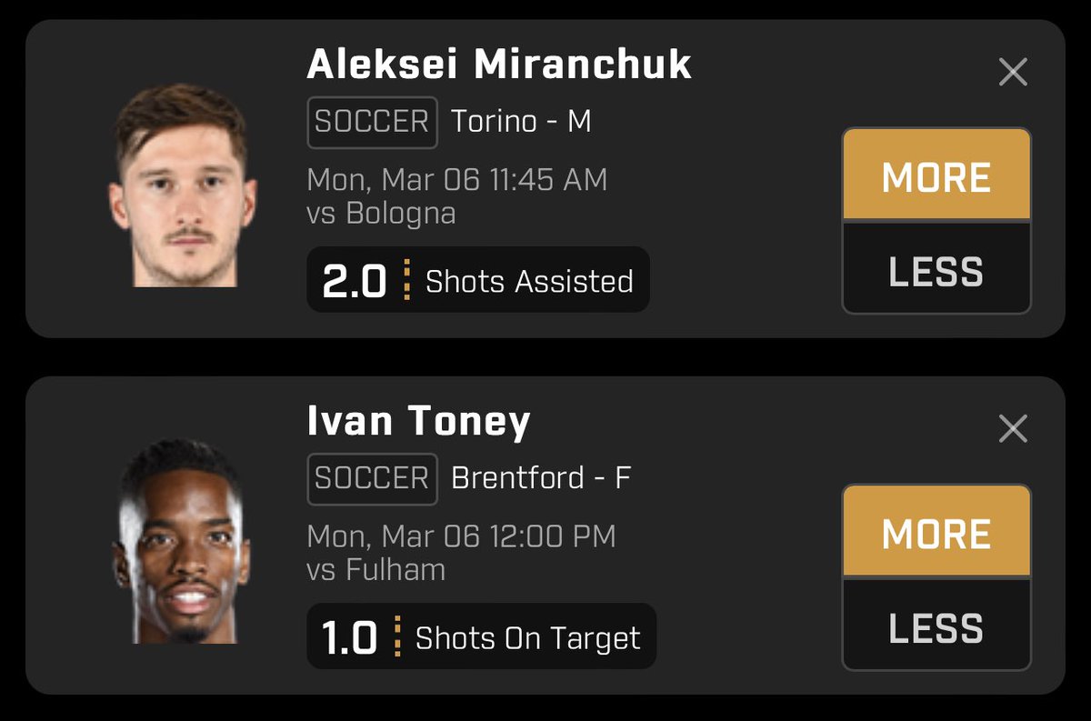 giimli's tweet photo. My favorite two for tomorrows game🔥

Tail at your own risk!🫡

#GamblingTwitter #PrizePicks #PrizePicksSoccer https://t.co/0xNiYvFzOR